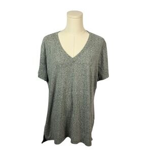 A New Approach Heather Green V Neck Tee (Size XL)